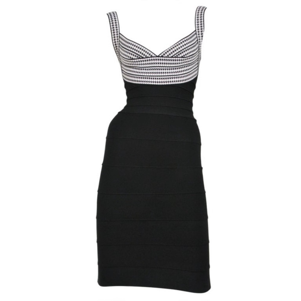 Herve Leger's 1995 Black and White Women's Dress y2k vintage ISO Not for sale ‼️